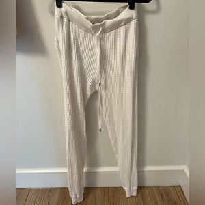 Danielle Bernstein White Knit Sweatpants